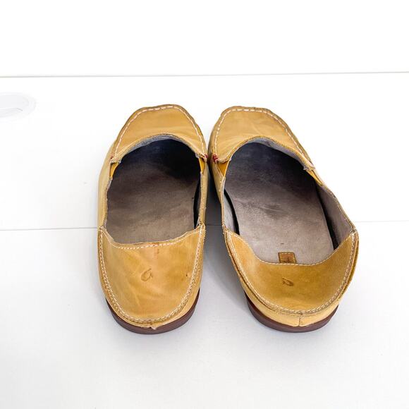 Olukai Nohea Nubuck Leather Womens Loafers Shoes Size 10 Tan Slip On Comfort - Picture 10 of 13